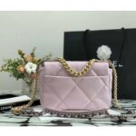 Chanel Women Chanel 19 Flap Bag Pink Lambskin Gold Silver-Tone Ruthenium-Finish Metal – Bild 3