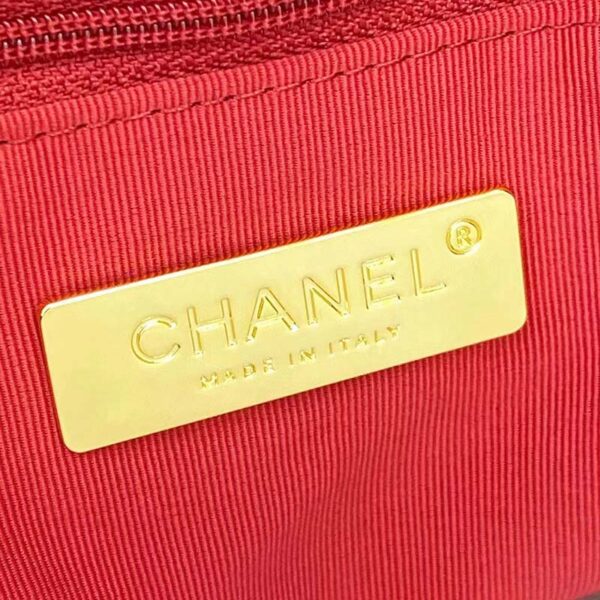 Chanel Women Chanel 19 Shopping Bag Lambskin Gold Silver-Tone Metal Black (4)