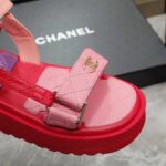 Chanel Women Open Toe Sandal in Calfskin Leather Purple Pink – Image 9
