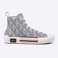 Dior Unisex B23 High Top Sneaker Gray CD Diamond Canvas (13)