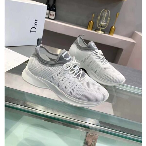 Dior Unisex CD B25 Sneaker Gray Neoprene White Technical Mesh Low-Top Lace-Up (14)