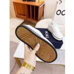 Dior Unisex CD D-Freeway Sneaker Vibe White Calfskin Leather Two Tone Rubber Sole Star - Image 9