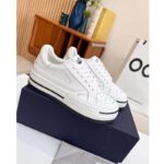 Dior Unisex CD D-Freeway Sneaker Vibe White Calfskin Leather Two Tone Rubber Sole Star - Image 2