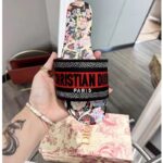 Dior Unisex CD Dway Slide Black Multicolor Embroidered Cotton Toile De Jouy Pop - immagine 9