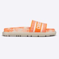 Dior Unisex CD Dway Slide Bright Orange Toile De Jouy Embroidered Cotton