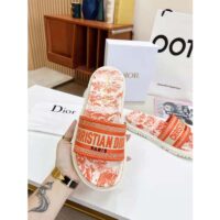 Dior Unisex CD Dway Slide Bright Orange Toile De Jouy Embroidered Cotton (2)