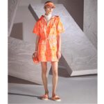 Dior Women CD Dway Slide Bright Orange Toile De Jouy Embroidered Cotton - Image 9