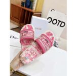 Dior Unisex CD Dway Slide Bright Pink Toile De Jouy Embroidered Cotton - immagine 3
