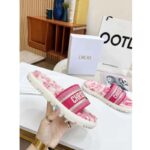 Dior Unisex CD Dway Slide Bright Pink Toile De Jouy Embroidered Cotton - immagine 2