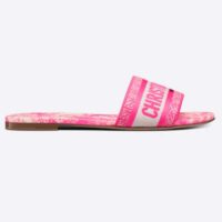 Dior Unisex CD Dway Slide Pink Toile De Jouy Embroidered Cotton (1)