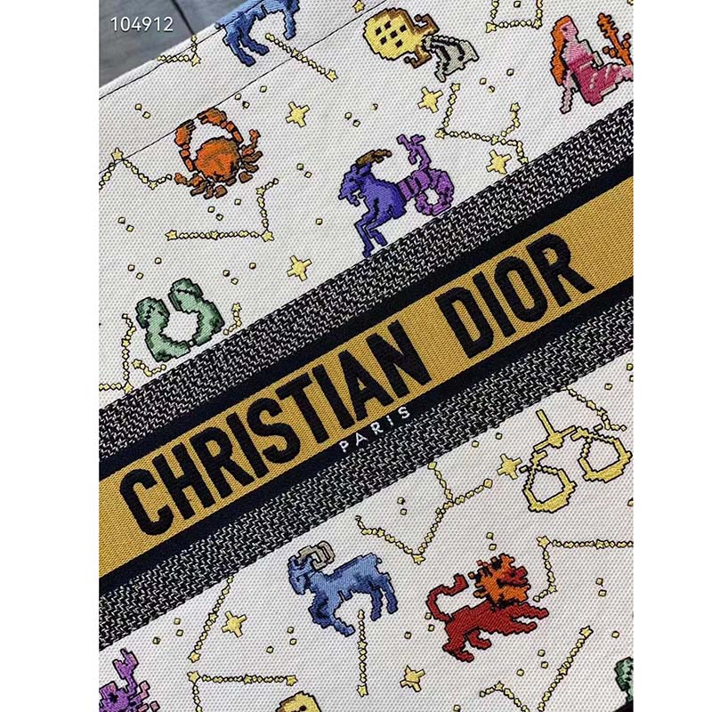 Christian Dior Large Pixel Zodiac Book Tote