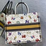 Dior Unisex CD Large Book Tote Latte Multicolor Dior Pixel Zodiac Embroidery - Image 3