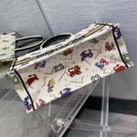 Dior Unisex CD Large Book Tote Latte Multicolor Dior Pixel Zodiac Embroidery - Image 6