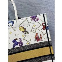 Dior Unisex CD Large Book Tote Latte Multicolor Dior Pixel Zodiac Embroidery (6)