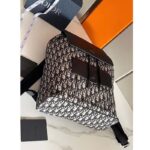 Dior Unisex CD Motion Backpack Beige Black Oblique Jacquard Black Grained Calfskin - Imagen 6