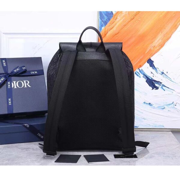 Dior Unisex CD Motion Backpack Black Oblique Jacquard Black Grained Calfskin (1)