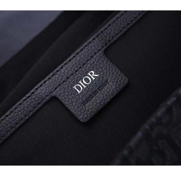 Dior Unisex CD Motion Backpack Black Oblique Jacquard Black Grained Calfskin (15)