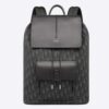 Dior Unisex CD Motion Backpack Black Oblique Jacquard Black Grained Calfskin