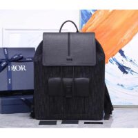 Dior Unisex CD Motion Backpack Black Oblique Jacquard Black Grained Calfskin (2)