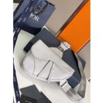 Dior Unisex CD Saddle Bag Dior Gray Grained Calfskin 'Christian Dior 1947' Signature - immagine 2