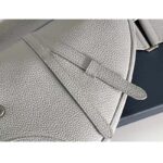 Dior Unisex CD Saddle Bag Dior Gray Grained Calfskin 'Christian Dior 1947' Signature - immagine 12