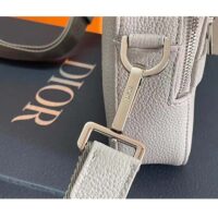 Dior Unisex CD Saddle Bag Dior Gray Grained Calfskin ‘Christian Dior 1947’ Signature (2)