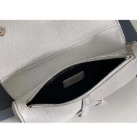 Dior Unisex CD Saddle Bag Dior Gray Grained Calfskin ‘Christian Dior 1947’ Signature (2)