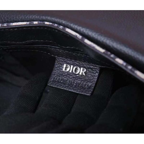 Dior Unisex CD Saddle Pouch Beige Black Dior Oblique Jacquard (4)