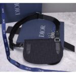 Dior Unisex CD Saddle Pouch Black Dior Oblique Jacquard – Image 3