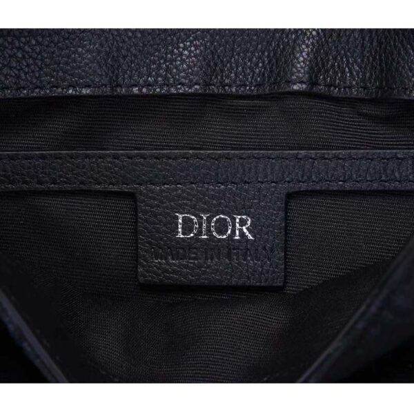 Dior Unisex CD Saddle Pouch Black Dior Oblique Jacquard (6)