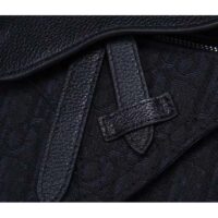 Dior Unisex CD Saddle Pouch Black Dior Oblique Jacquard (2)