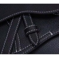 Dior Unisex CD Saddle Pouch Black Grained Calfskin Leather (10)