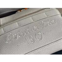 Dior Unisex CD Safari Messenger Bag Gray Grained Calfskin ‘Christian Dior 1947’ Signature (9)