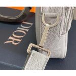 Dior Unisex CD Safari Messenger Bag Gray Grained Calfskin 'Christian Dior 1947' Signature - Image 6