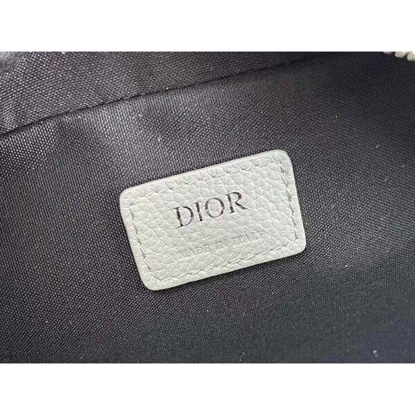 Dior Unisex CD Safari Messenger Bag Gray Grained Calfskin ‘Christian Dior 1947’ Signature (7)