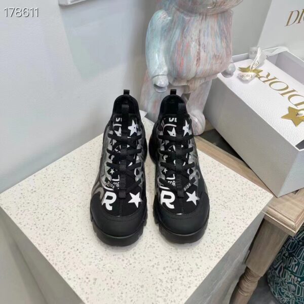 Dior Unisex CD Shoes D-Connect Sneaker Black Technical Fabric Union Print (7)