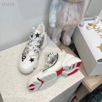 Dior Unisex CD Shoes D-Connect Sneaker White Technical Fabric Union Print (5)