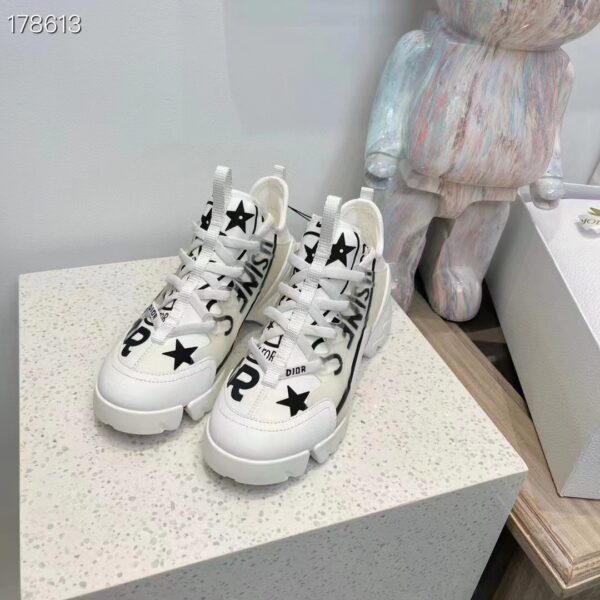 Dior Unisex CD Shoes D-Connect Sneaker White Technical Fabric Union Print (7)