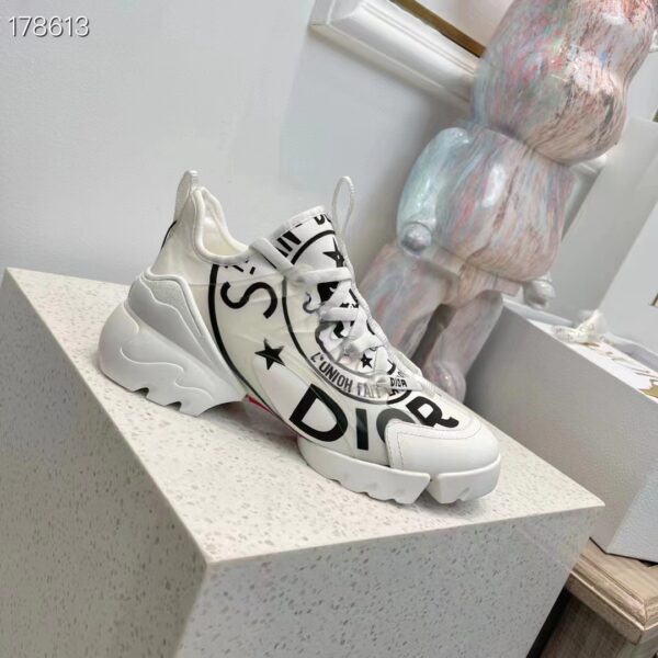 Dior Unisex CD Shoes D-Connect Sneaker White Technical Fabric Union Print (8)