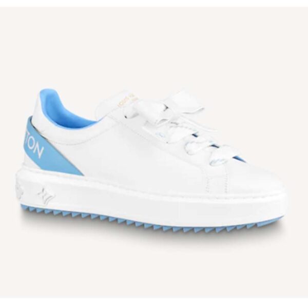 Dior Unisex CD Shoes Time Out Sneaker Light Blue Calf Leather Rubber Outsole (8)