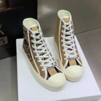 Dior Unisex CD Shoes Walk’n’Dior High-Top Sneaker Beige Jute Canvas Embroidered Union Motif (4)