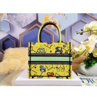 Dior Unisex CD Small Book Tote Yellow Multicolor Dior Pixel Zodiac Embroidery (5)