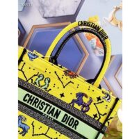 Dior Unisex CD Small Book Tote Yellow Multicolor Dior Pixel Zodiac Embroidery (5)