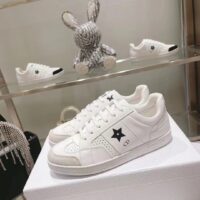 Dior Unisex Dior Star Sneaker White Calfskin Suede ‘CD’ Signature Black Star (2)