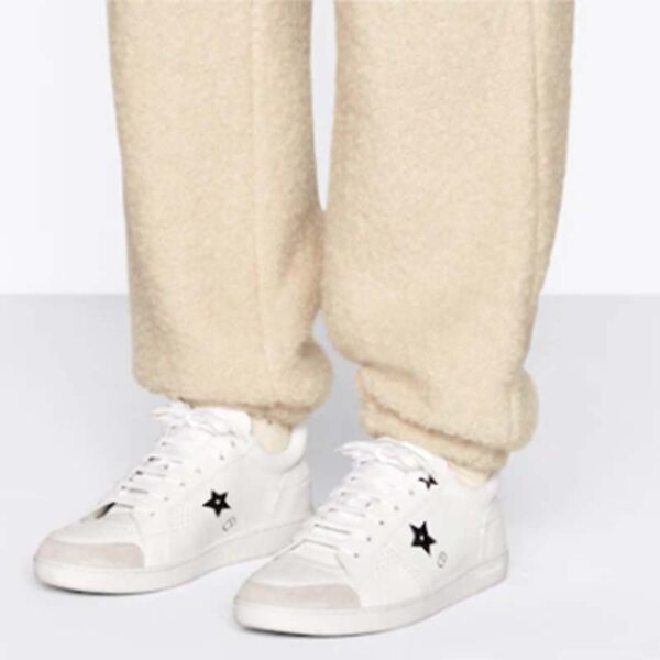 Dior Unisex Dior Star Sneaker White Calfskin Suede ‘CD’ Signature Black Star (11)