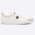 Dior Unisex Dior Star Sneaker Weißes Kalbswildleder 'CD' Signature Black Star