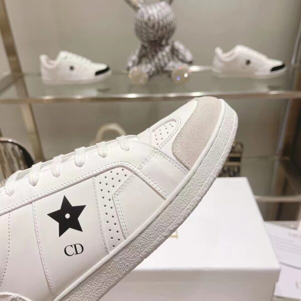 Dior Unisex Dior Star Sneaker White Calfskin Suede ‘CD’ Signature Black Star (3)