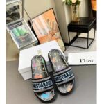 Dior Unisex Dway Slide Black Multicolor Embroidered Cotton Dior Pixel Zodiac Motif - Image 3