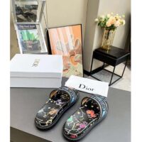 Dior Unisex Dway Slide Black Multicolor Embroidered Cotton Dior Pixel Zodiac Motif (4)