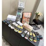 Dior Unisex Dway Slide White Multicolor Embroidered Cotton Dior Pixel Zodiac Motif - Image 10